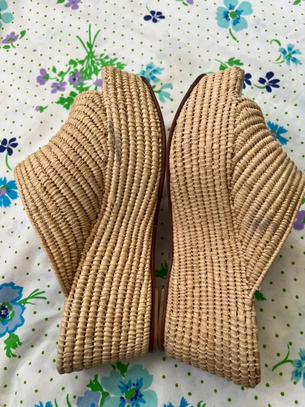 Carrie Forbes Karim Raffia Woven Espadrille Wedges - 38/7 (?) - Picture 5 of 13